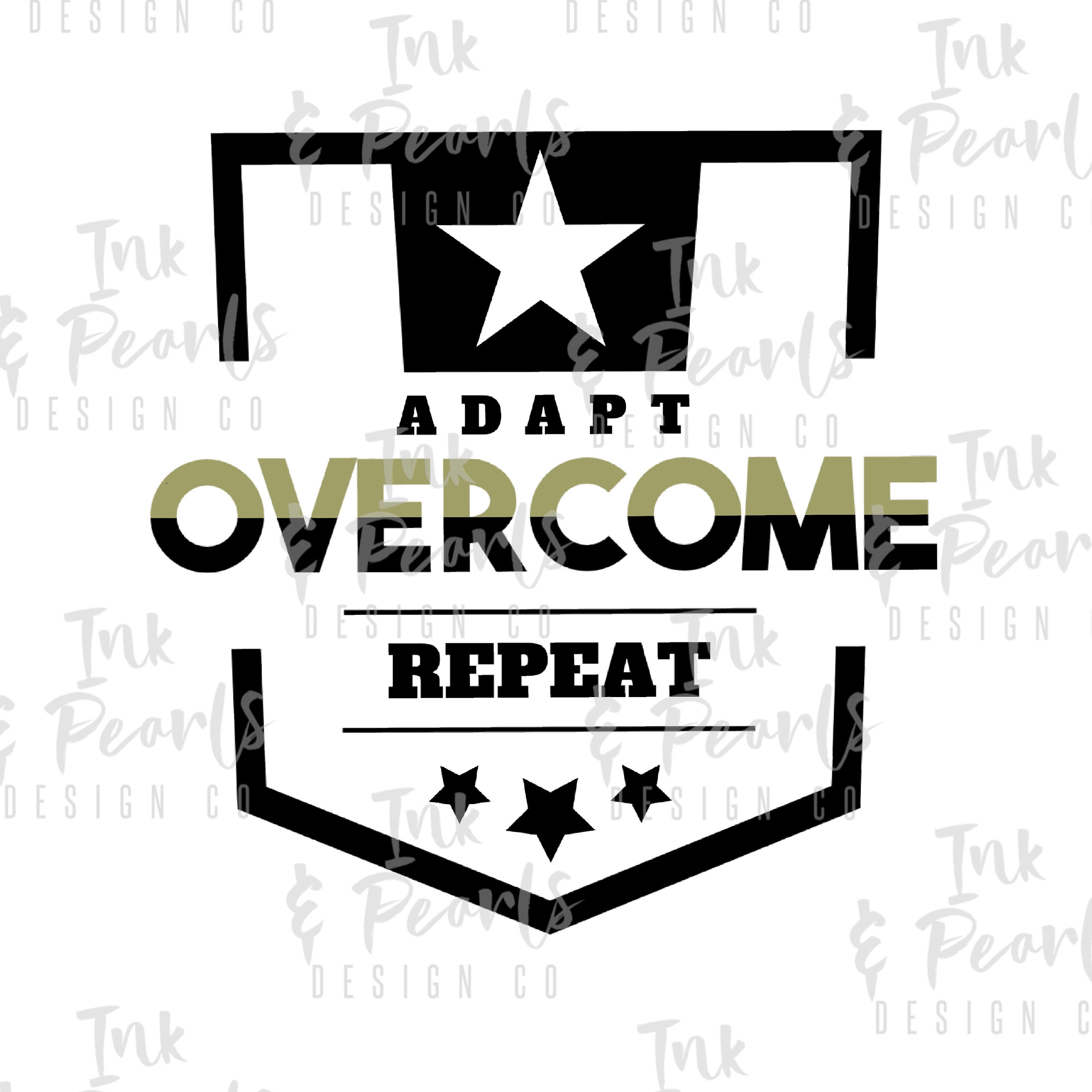 Adapt Overcome Repeat Quote Design Black and Army Green - Etsy