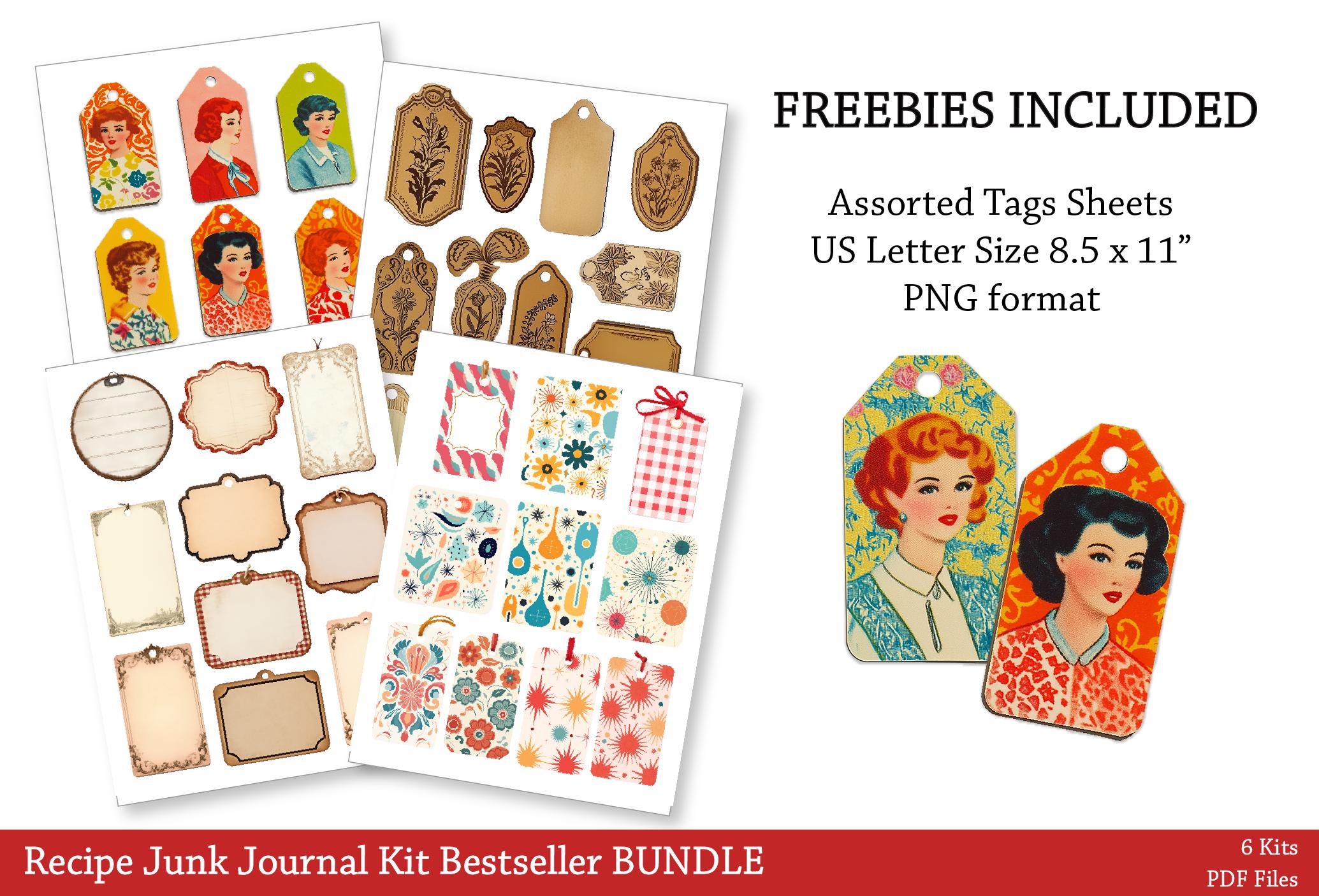 BESTSELLER BUNDLE Retro Kitchen Recipe Junk Journal Kit, Fussy Cut ...