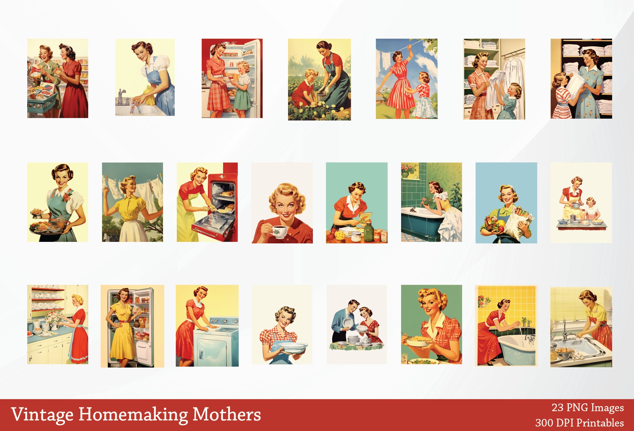Vintage 1950s Mothers Homemakers Image Bundle, Printable Retro 1950s ...