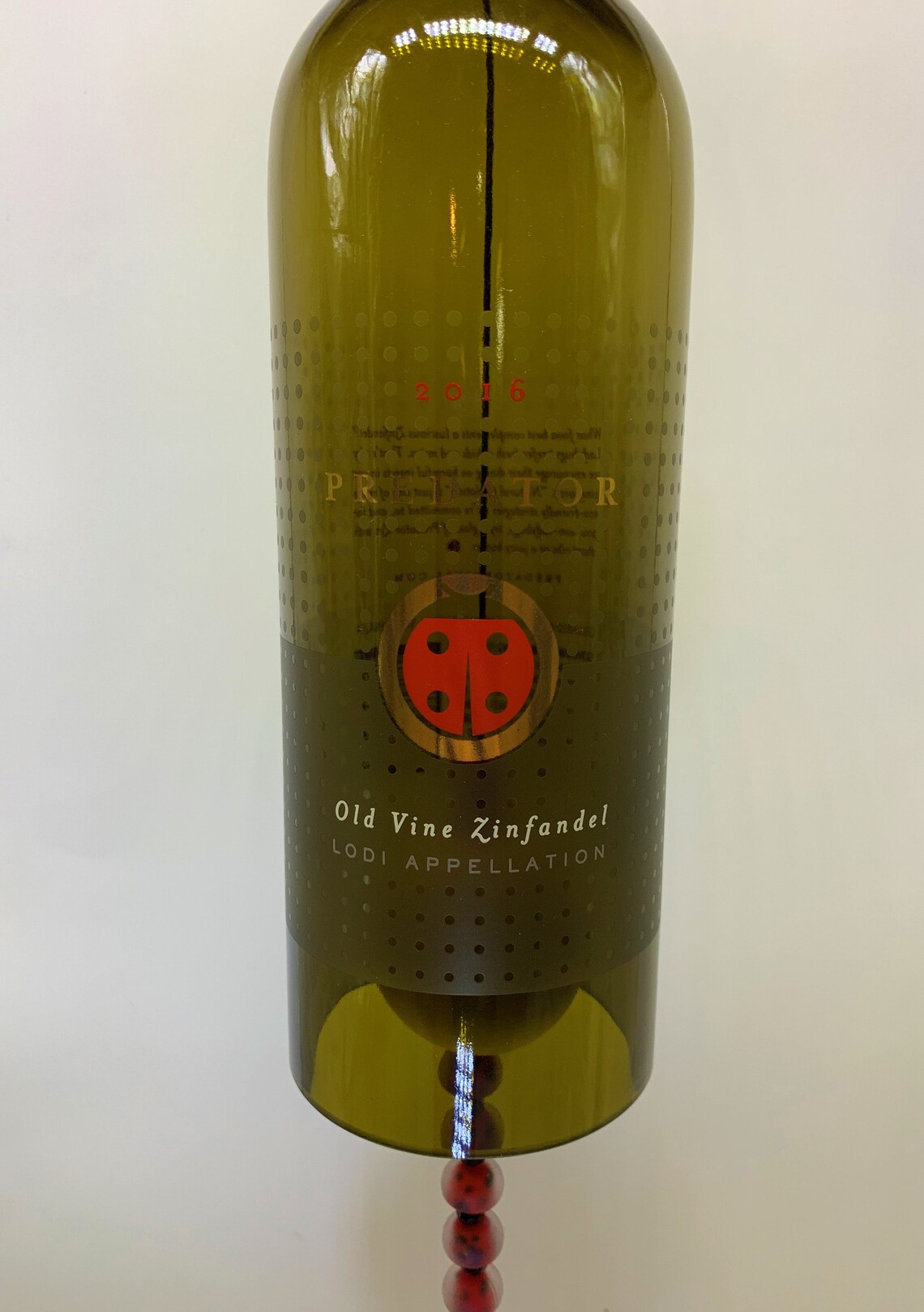 Ladybug Wine Bottle Wind Chime Predator Old Vine Zinfandel Etsy