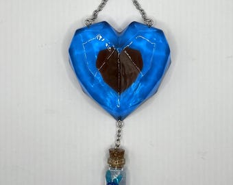 Legend of Zelda Heart Container and Fairy Bottle Container Ornament – BLUE