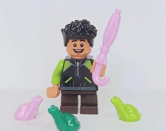 Frog Kiddo Minifigure with Umbrella & Frogs
