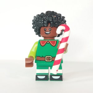 Christmas Elf Minifigure with Candy Cane