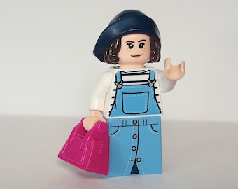 Woman in Jean Skirt Overalls Minifigure with Purse