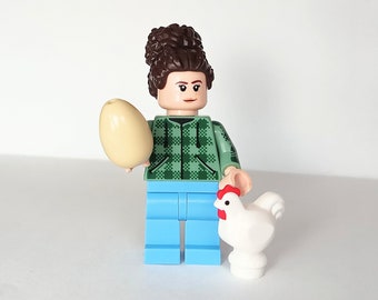 Chicken Farmer Minifigure with Hen & Egg