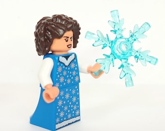 Winter Woman Minifigure Snow Dress with Giant Snowflake
