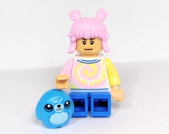 Squishy Plush Girl Minifigure with Stuffed Animal