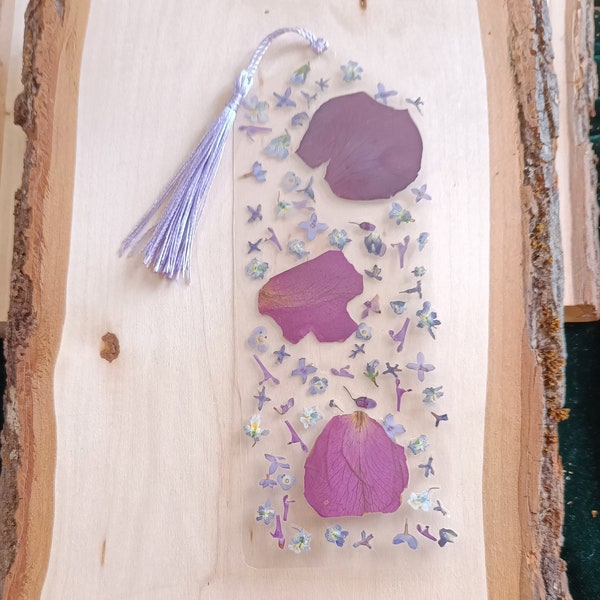 Purple Flower Bookmark Wildflowers with Lavender Tassel