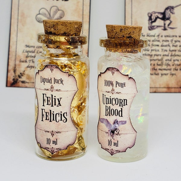 Harry Potter Potion Trinket Magic Potion Bottles Miniature Magic Spells Harry Potter Gift Felix Felicis and Unicorn blood
