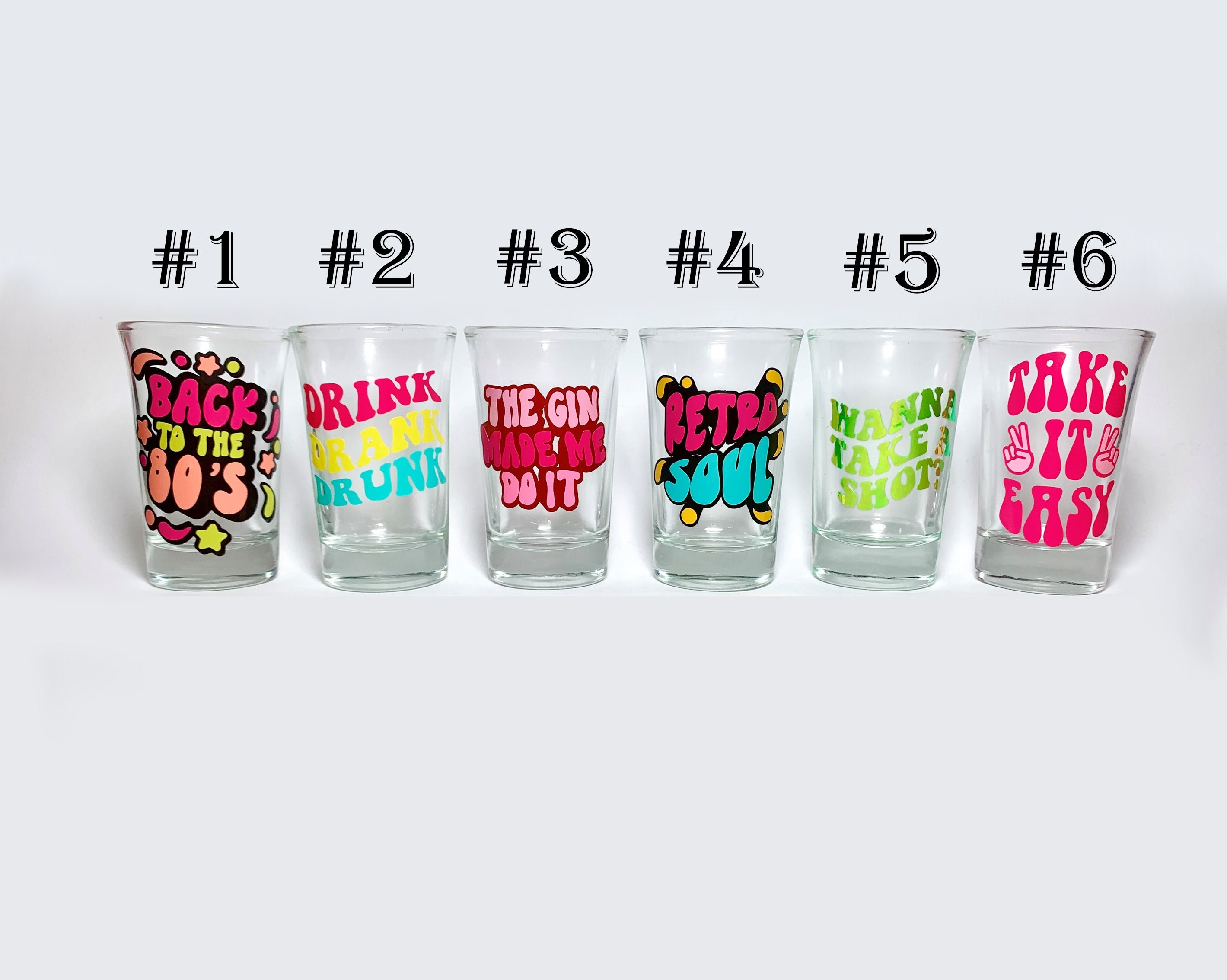 Retro Cute Shot Glasses Cute Gift 21st Birthday Groovy Party Etsy