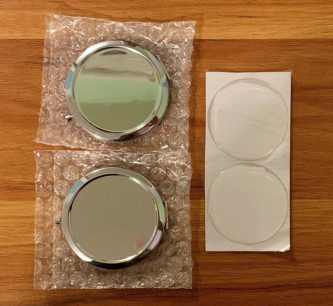Blank Compact Mirror With Epoxy Sticker Inserts Set Etsy