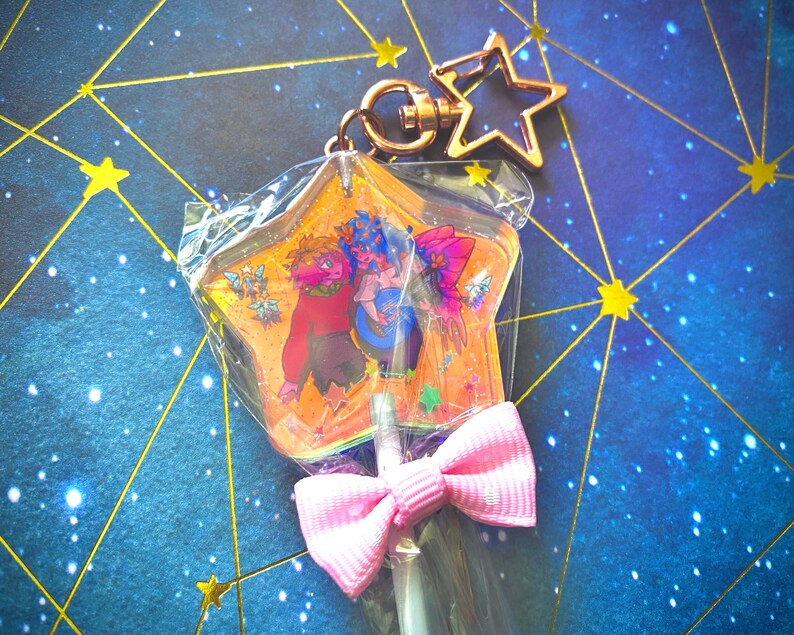 Prince of Starlight Star Shaped Holo-Glitter Lollipop Acrylic Charm image 5