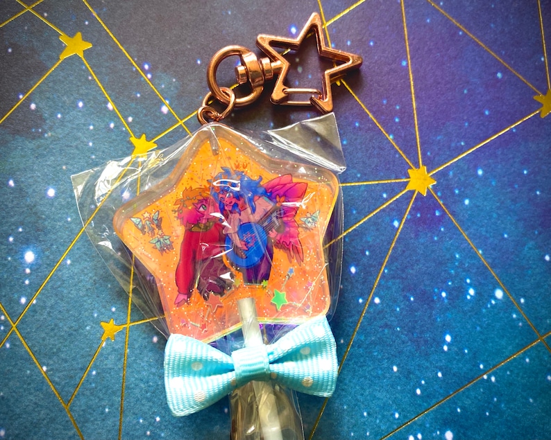Prince of Starlight Star Shaped Holo-Glitter Lollipop Acrylic Charm image 4