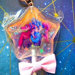 Prince of Starlight Star Shaped Holo-Glitter Lollipop Acrylic Charm image 3