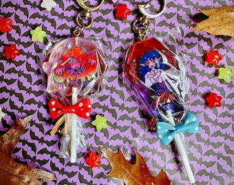 Vampire and Ghost Boy Lollipop Acrylic Charms