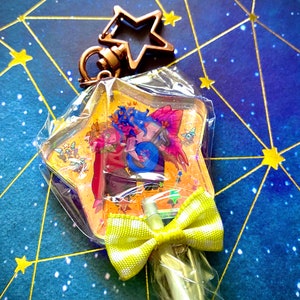 Amuleto de acrílico con forma de estrella de piruleta con purpurina holográfica Prince of Starlight [Original]