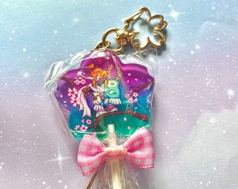 Sakura BOTW Link and Blupee Lollipop Glitter Acrylic Charm