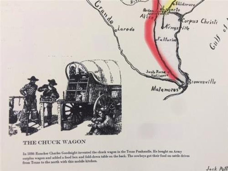Cattle Trails of the Old West Map - Etsy