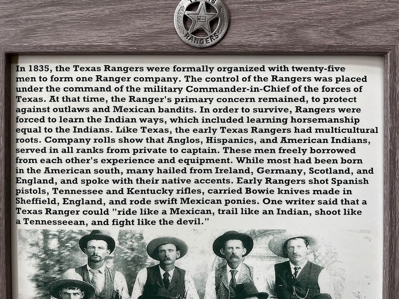 Texas Ranger Badge Print & Texas Ranger Frontier Batallion Print Combo ...