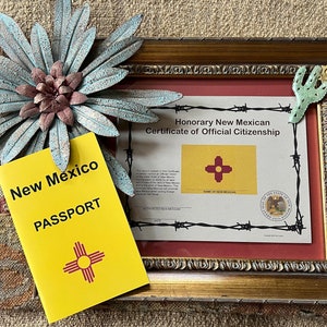 New Mexico Fun Certificate of Citizenship and Tourist Passport