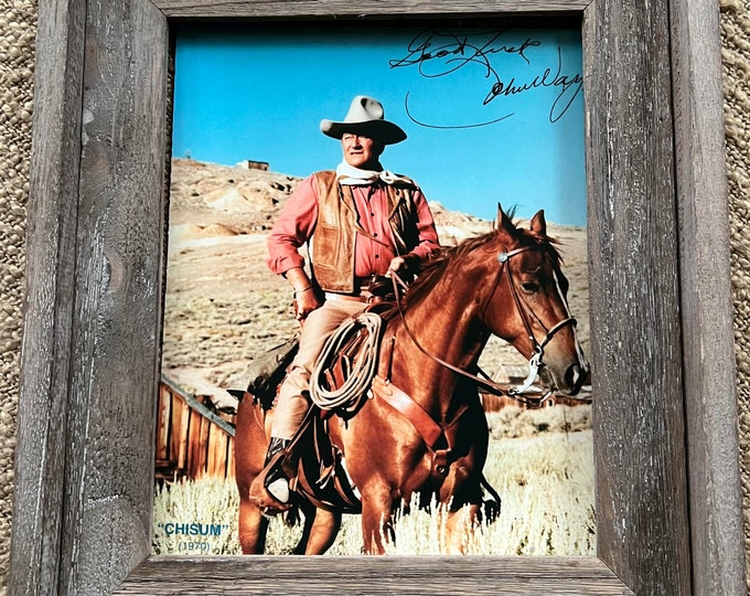 Signed John Wayne Chisum western movie picture reprint on matt board