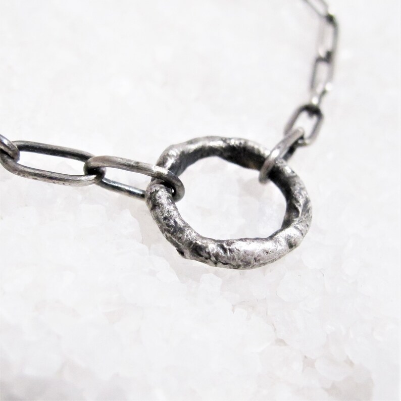 oxidized silver chain bracelet erotic jewel slave master Discreet collar bracelet BDSM rustic organic silver