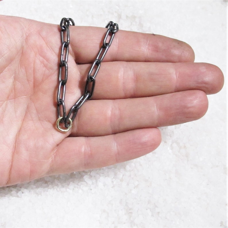 Anklet BDSM collar by day oxidized silver gold