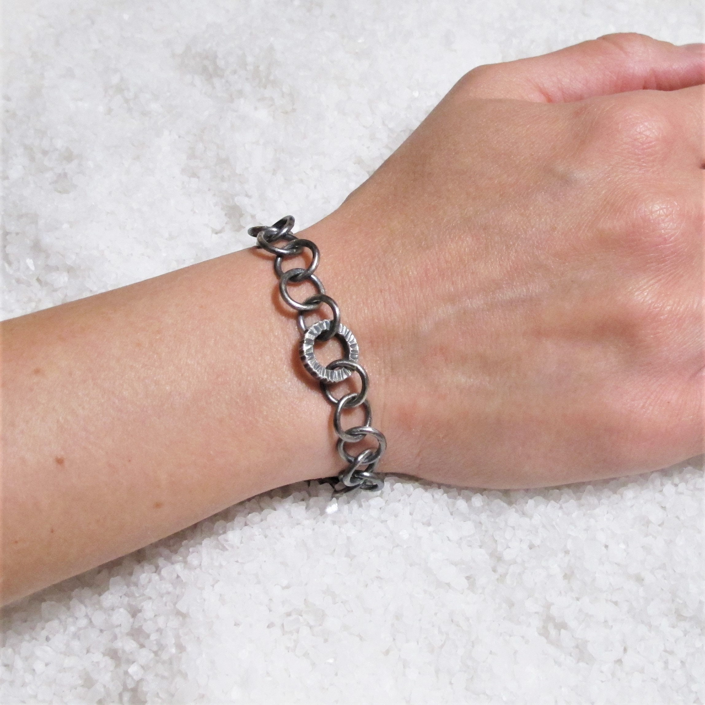 Discreet Collar Ankle Bracelet BDSM Rustic Silver Oxidized Etsy