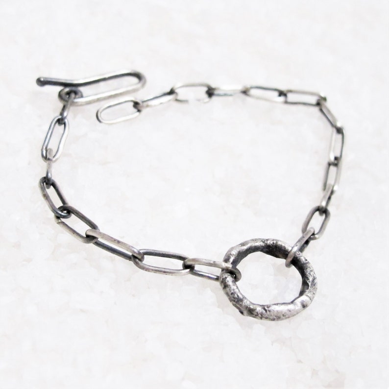 oxidized silver chain bracelet erotic jewel slave master Discreet collar bracelet BDSM rustic organic silver