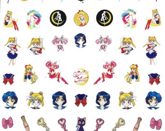 Anime inspired Sailor Moon, Sailor Jupiter nail stickers for your nail art designs