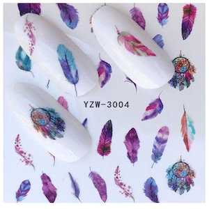Juego completo de plumas y atrapasueños, pegatinas para uñas, arte de uñas de calidad de salón, calcomanías para uñas