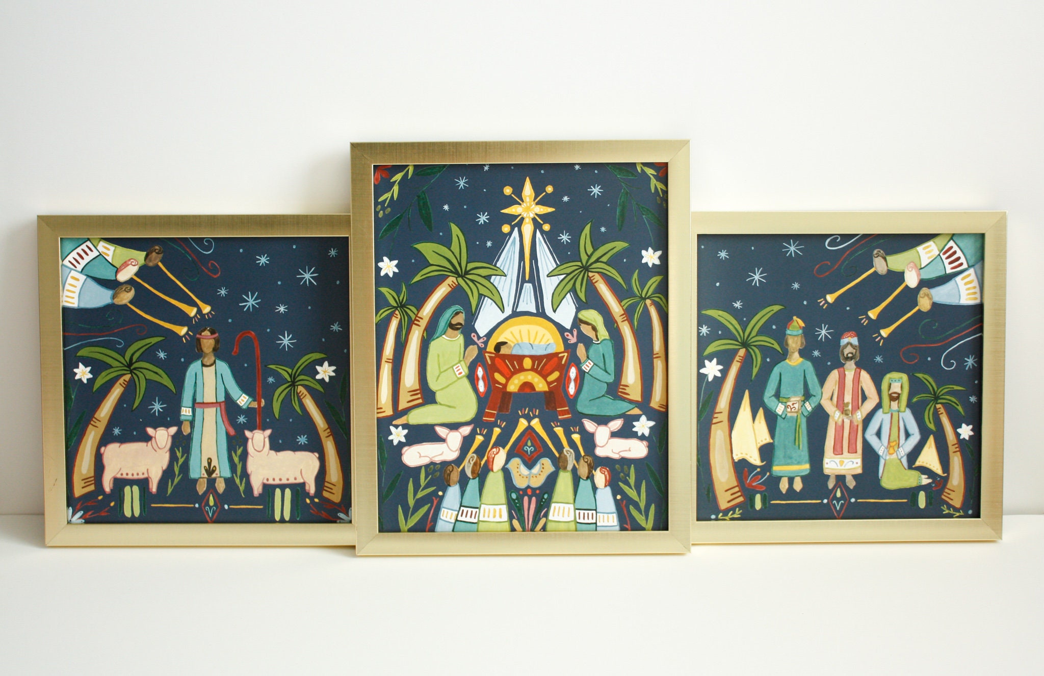 Nativity Scene Christmas Folk Art Unique Nativity Etsy