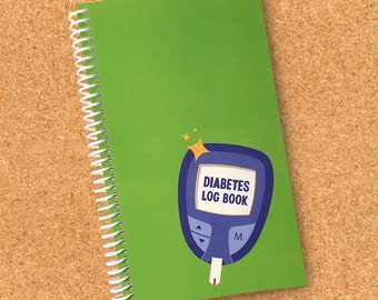 Diabetes Food/Blood Sugar Log Book, Diabetes Journal, T1D, Diabetes, Type One Diabetes, Type 1, Food Log, Meal Tracker, Blood Sugar Log