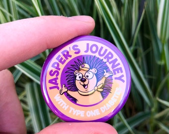 T1D Jasper's Journey Button, Diabetes, Type One, Type One Diabetes, T1D, Type 1, Diabetic Gifts, T1D Gifts, Button, Pin, kids