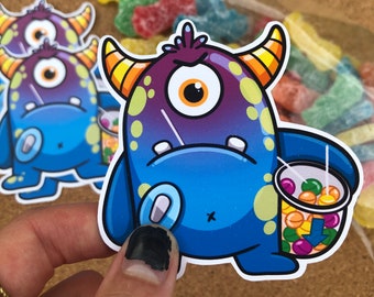 Buster - The Low Blood Sugar Monster Sticker, Diabetes, T1D, Diabetes Sticker, Type One Diabetes, Type 1, Diabetic, Sticker, Kids