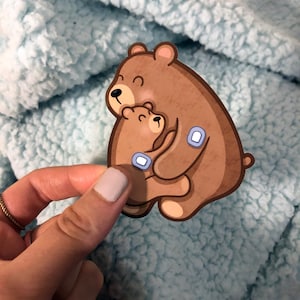 Pegatina de Mamá/Papá Osa y Bebé Osa, Diabetes, DT1, Pegatina de Diabetes, Diabetes Tipo 1, Tipo 1, Pegatina, Diabetes Infantil