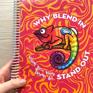 Chameleon Daily Diabetes Journal (LARGE), Blood Sugar Log Book, Diabetes Journal, T1D, Diabetes, Food Log, Blood Sugar Log, Mood Journal