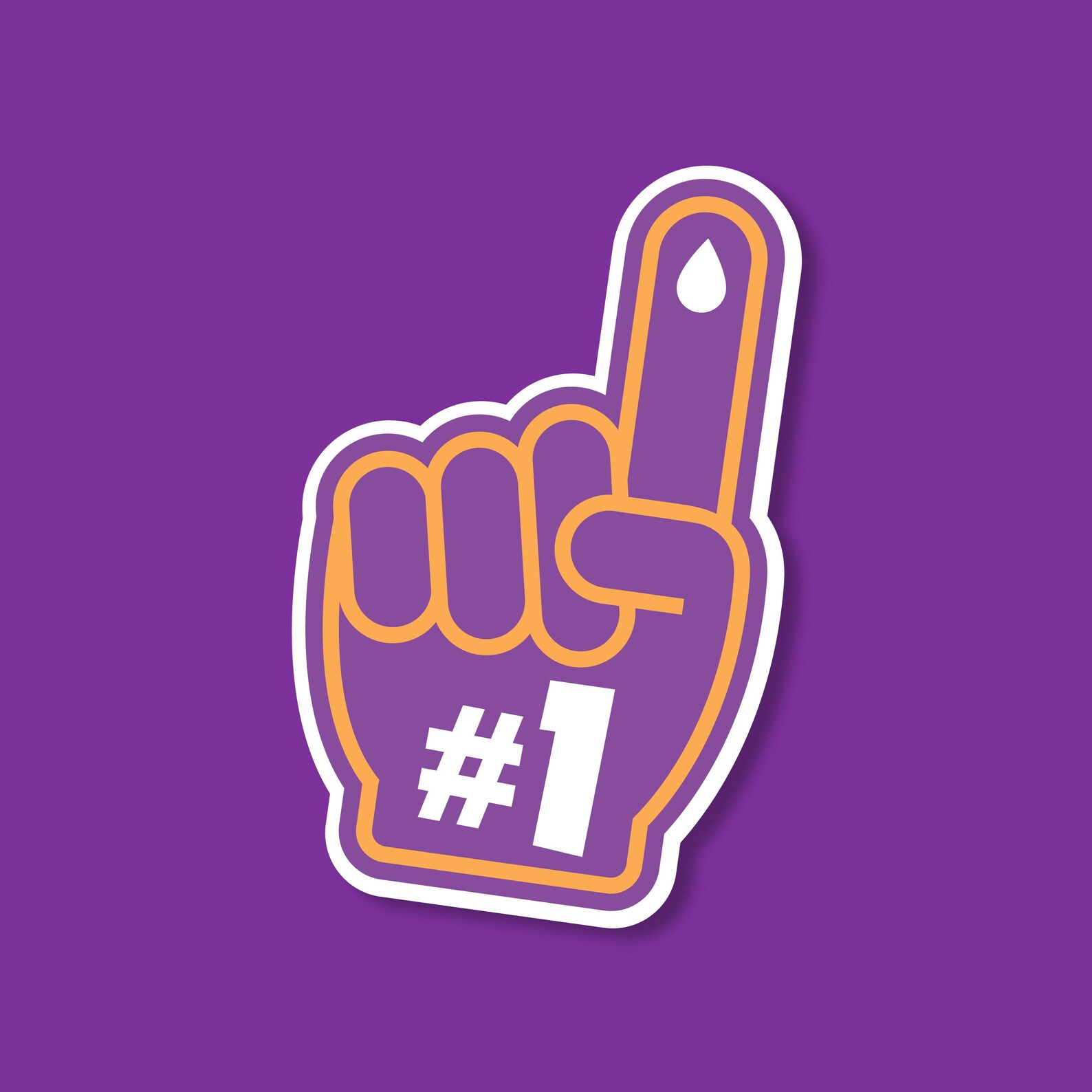 Foam Finger #1 Sticker, Diabetes, T1D, Diabetes Sticker, Type One ...