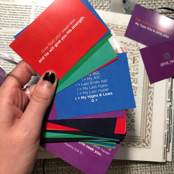 T1D Encouragement - Bible Cards, Faith, T1D, Diabetes Encouragement, Diabetes, Type 1, Type One Diabetes