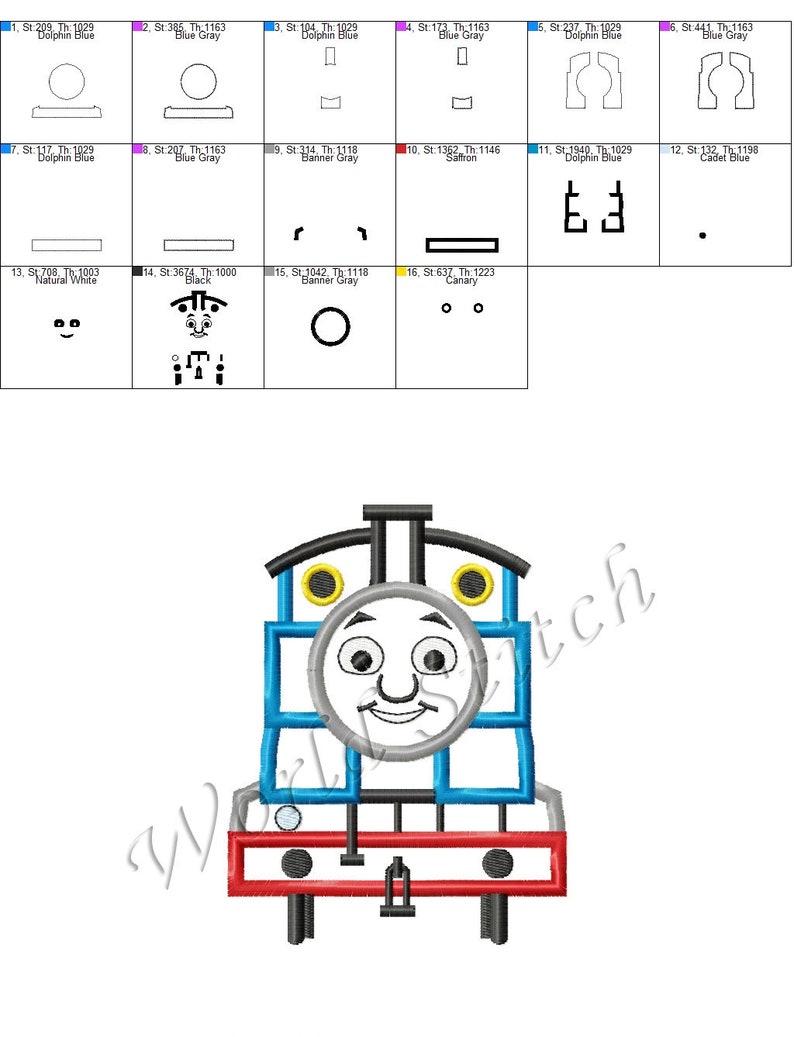 Machine Embroidery Thomas The Train Embroidery Designs Instant Download