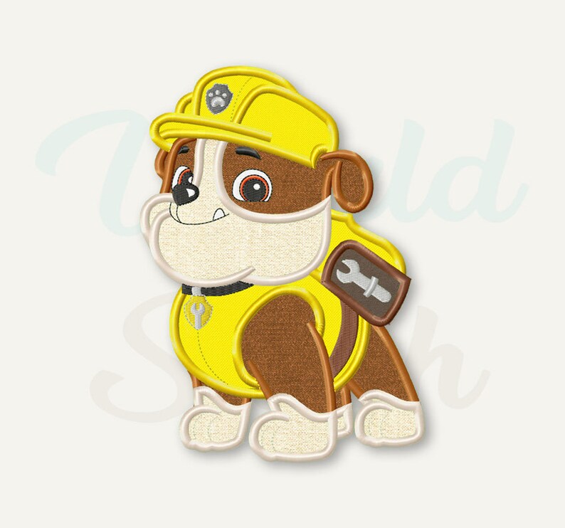 Builder Puppy Applique Embroidery Designs Puppy Paw Applique Etsy