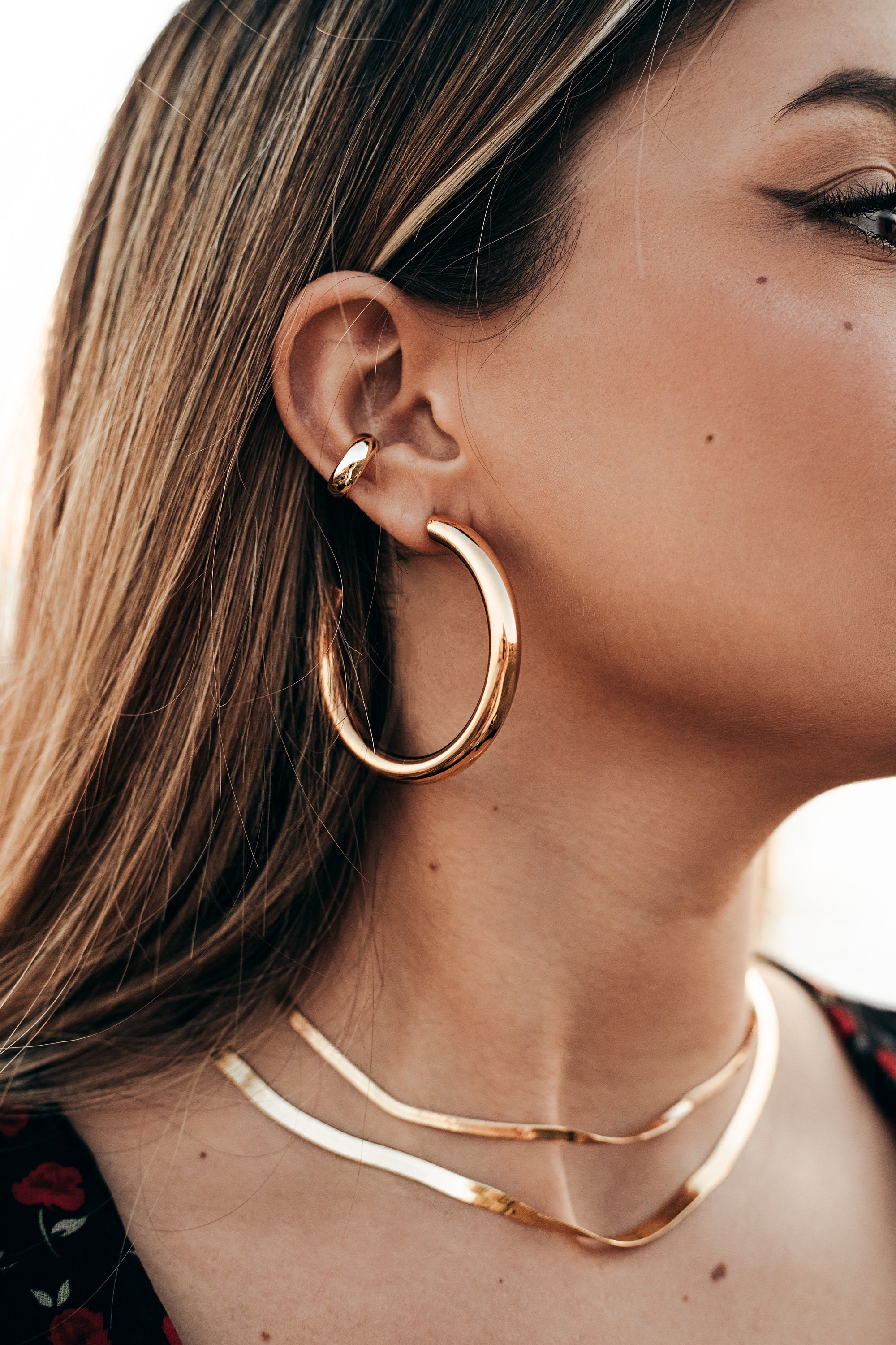 Chunky Hoop Earrings Chunky Gold Hoops Thick Hoop Earrings | Etsy
