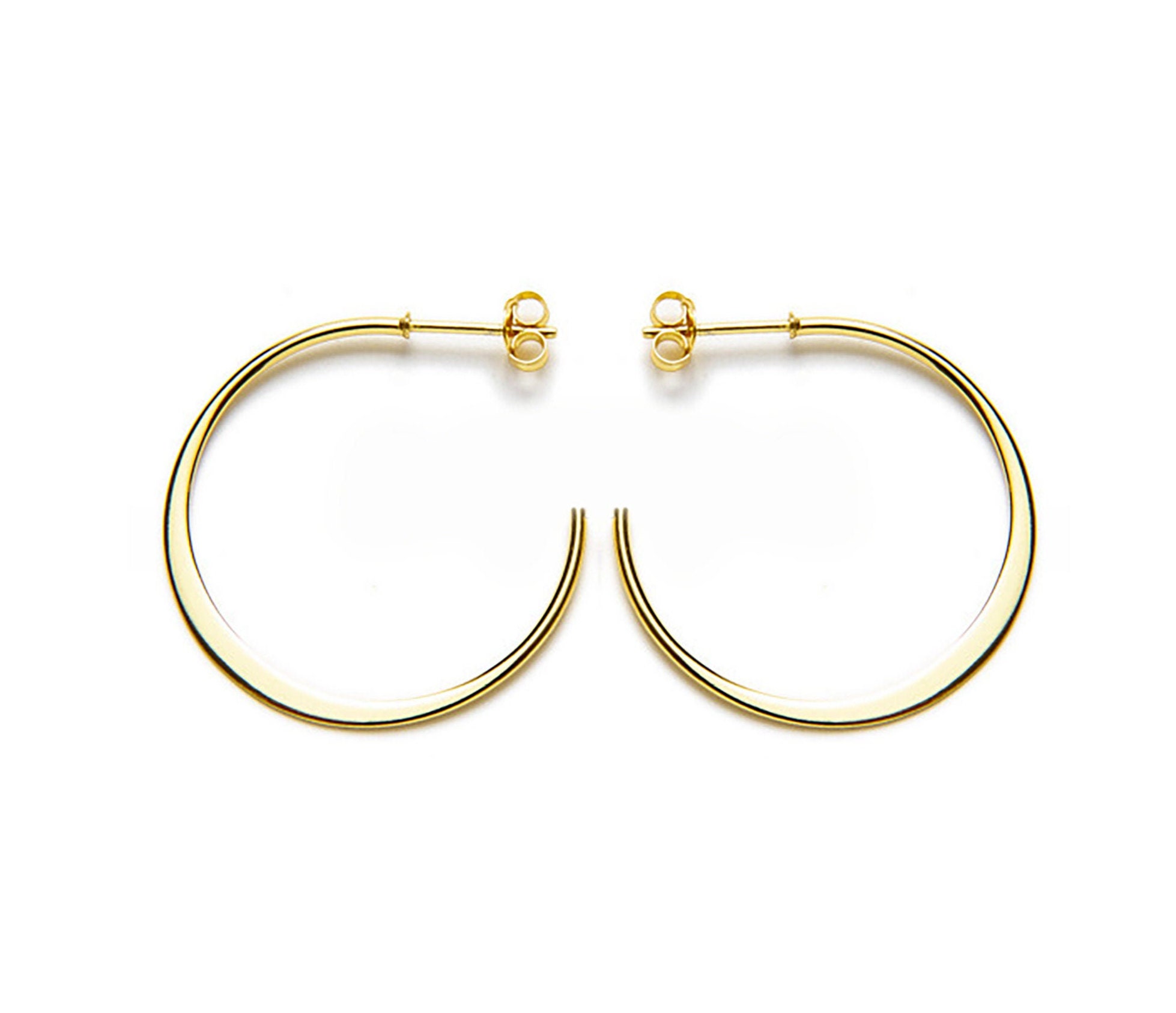 14k Gold Hoops Gold Plated Hoops Sterling Silver Hoops Etsy