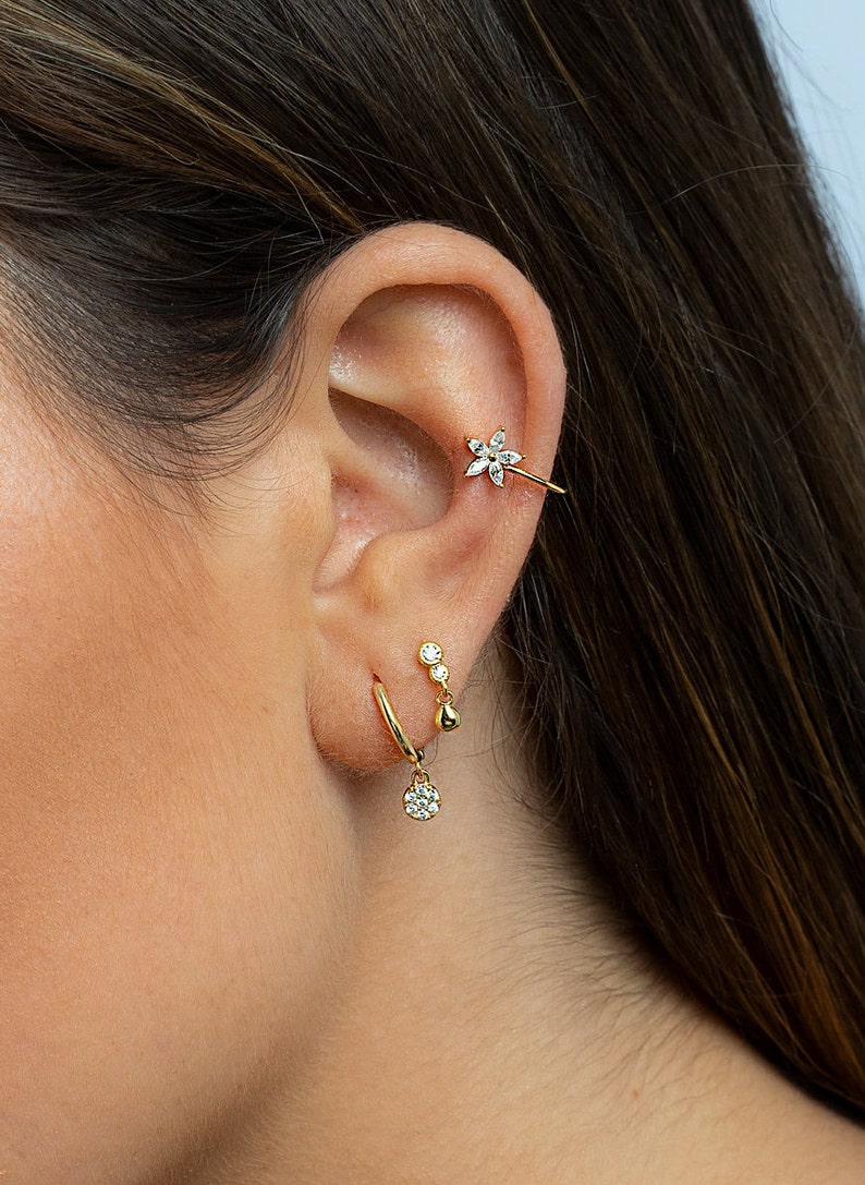 Tiny Cubic Zirconia Studs Small Gold Stud Earrings Second Hole Earrings Cartilage Studs Tiny Stud Earrings Silver Earring Studs Cute