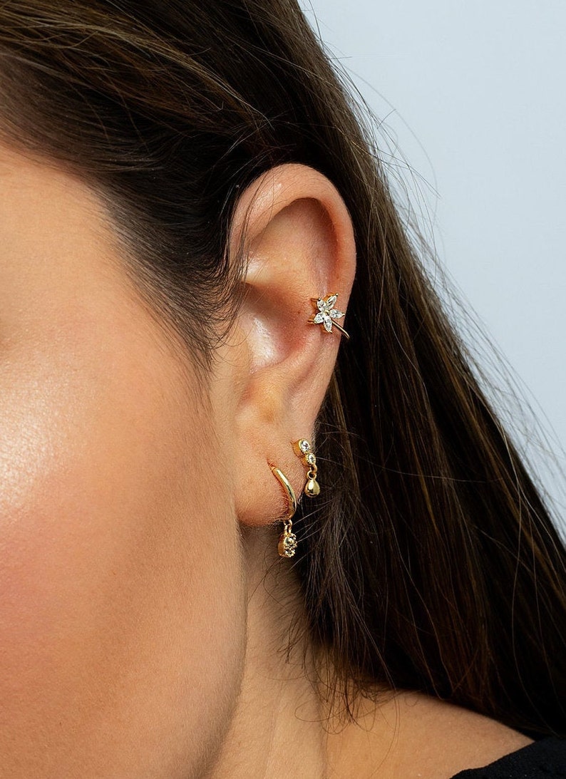 Tiny Cubic Zirconia Studs Small Gold Stud Earrings Second Hole Earrings Cartilage Studs Tiny Stud Earrings Silver Earring Studs Cute