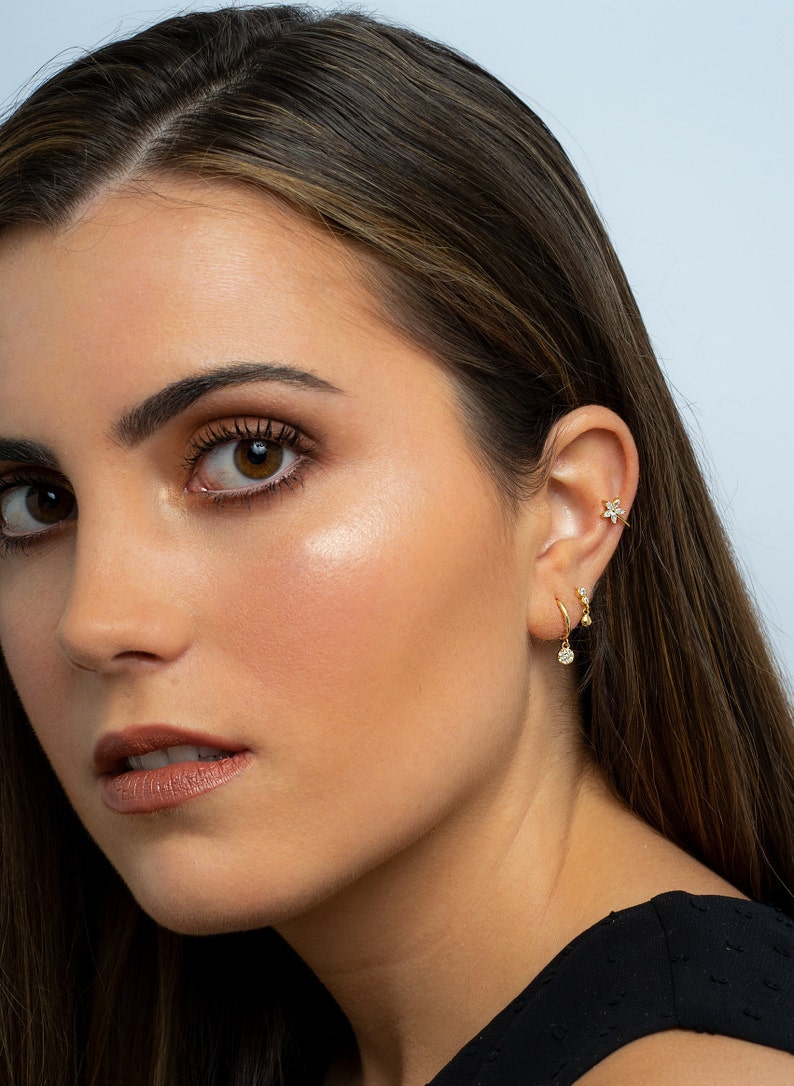 Tiny Cubic Zirconia Studs Small Gold Stud Earrings Second Hole Earrings Cartilage Studs Tiny Stud Earrings Silver Earring Studs Cute