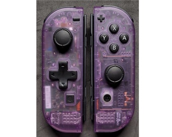 New Custom Nintendo Switch Clear Atomic Purple D-pad Joy-Con Controller!
