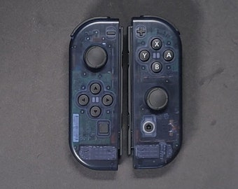 New Custom Nintendo Switch Clear Navy Blue Joy-Con Controller!