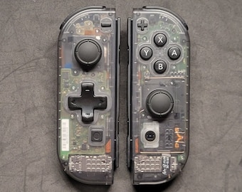 New Custom Nintendo Switch Clear Smoke Black D-pad Joy-con
