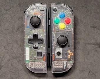 New Custom Nintendo Switch Clear Atomic Purple D-pad Joy-con Controller ...